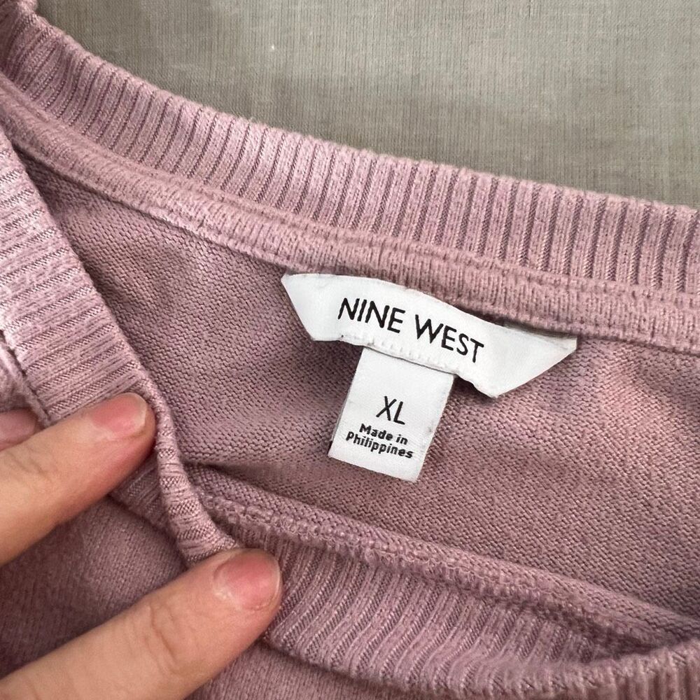 Nine West Pink Knitted Boat Neck Long Sleeve Tunic Pullover Sweater Dress XL - Picture 7 of 10